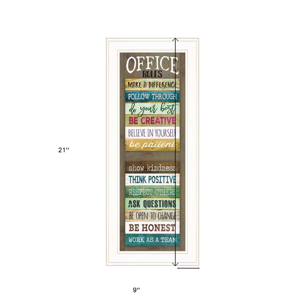 Office Rules 1 White Framed Print Wall Art - Homeroots - Flyclothing LLC