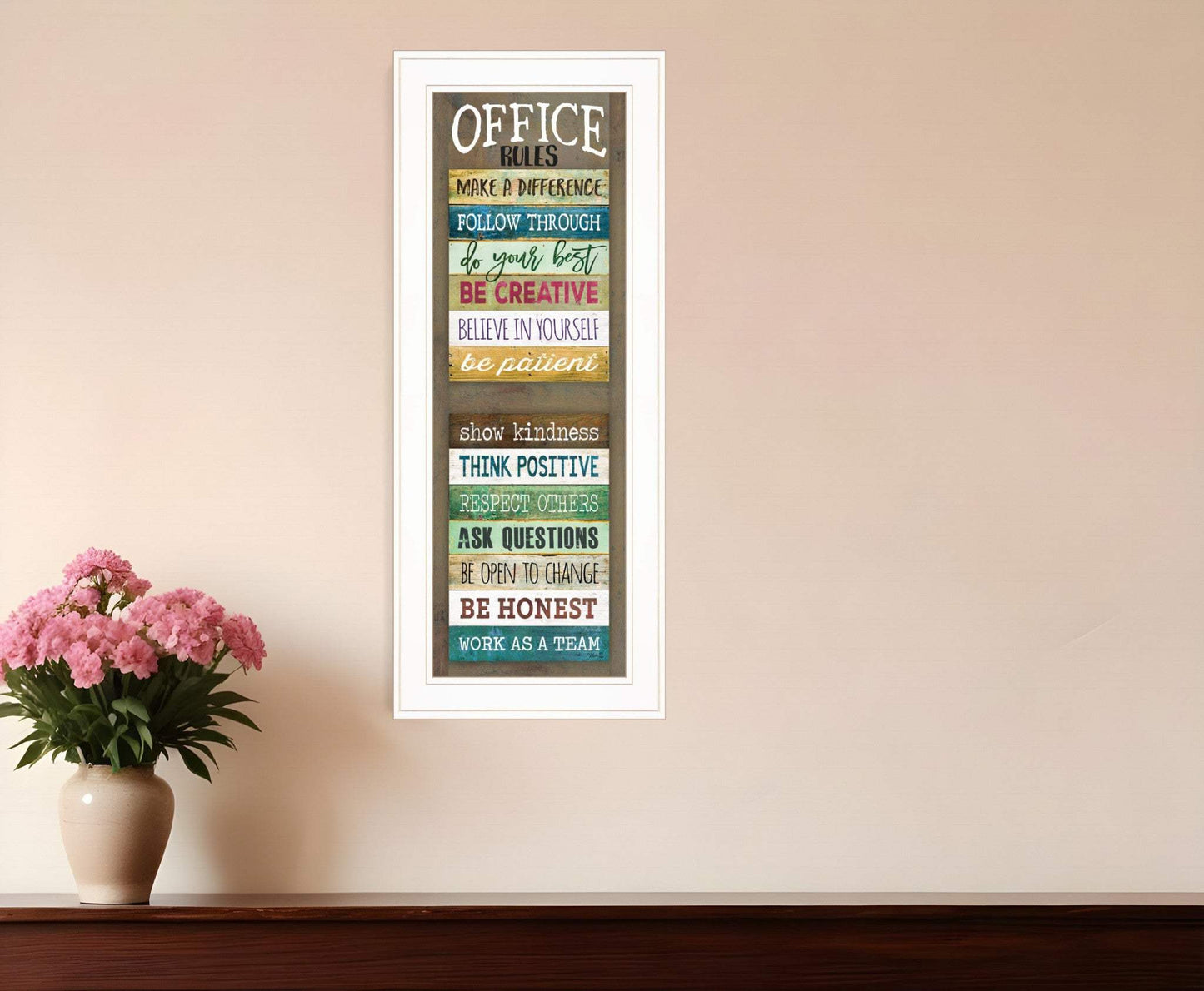 Office Rules 1 White Framed Print Wall Art - Homeroots - Flyclothing LLC