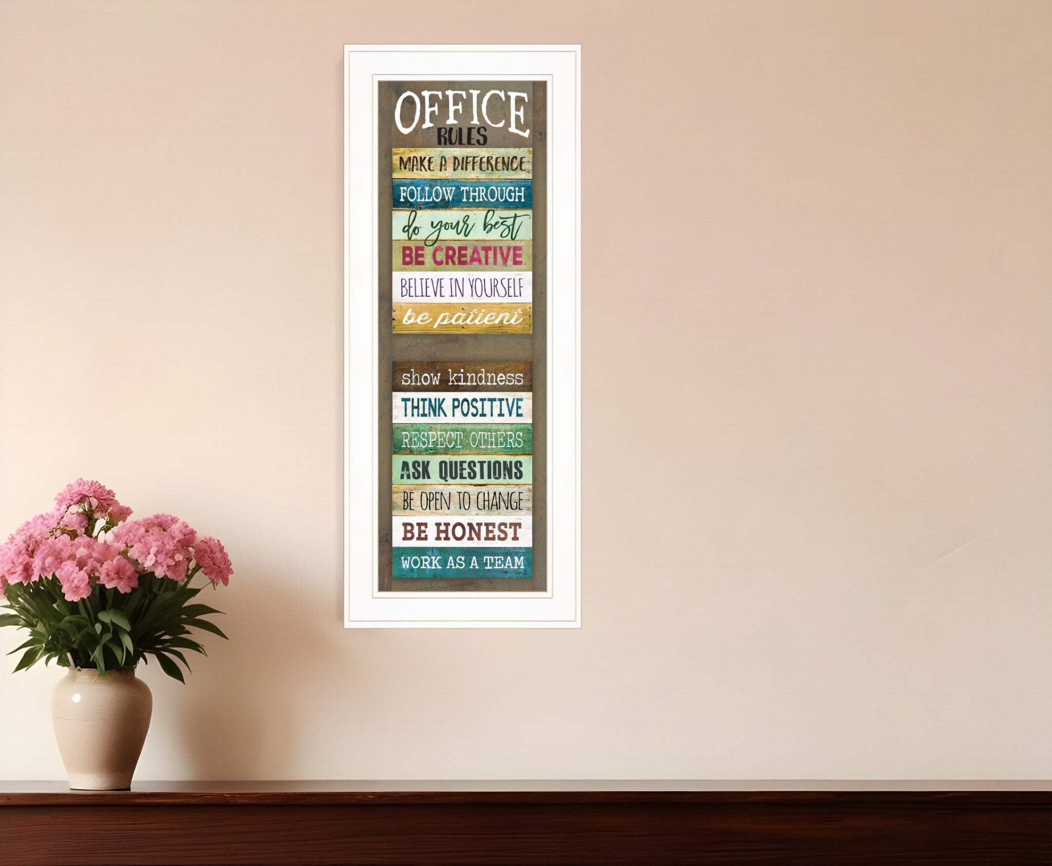 Office Rules 1 White Framed Print Wall Art - Homeroots - Flyclothing LLC