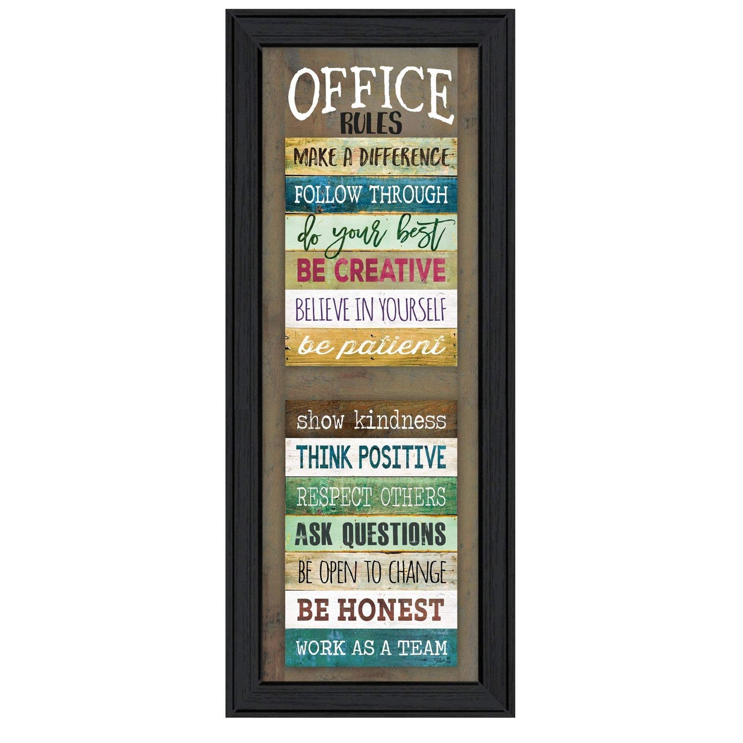Office Rules 2 Black Framed Print Wall Art - Homeroots - Flyclothing LLC