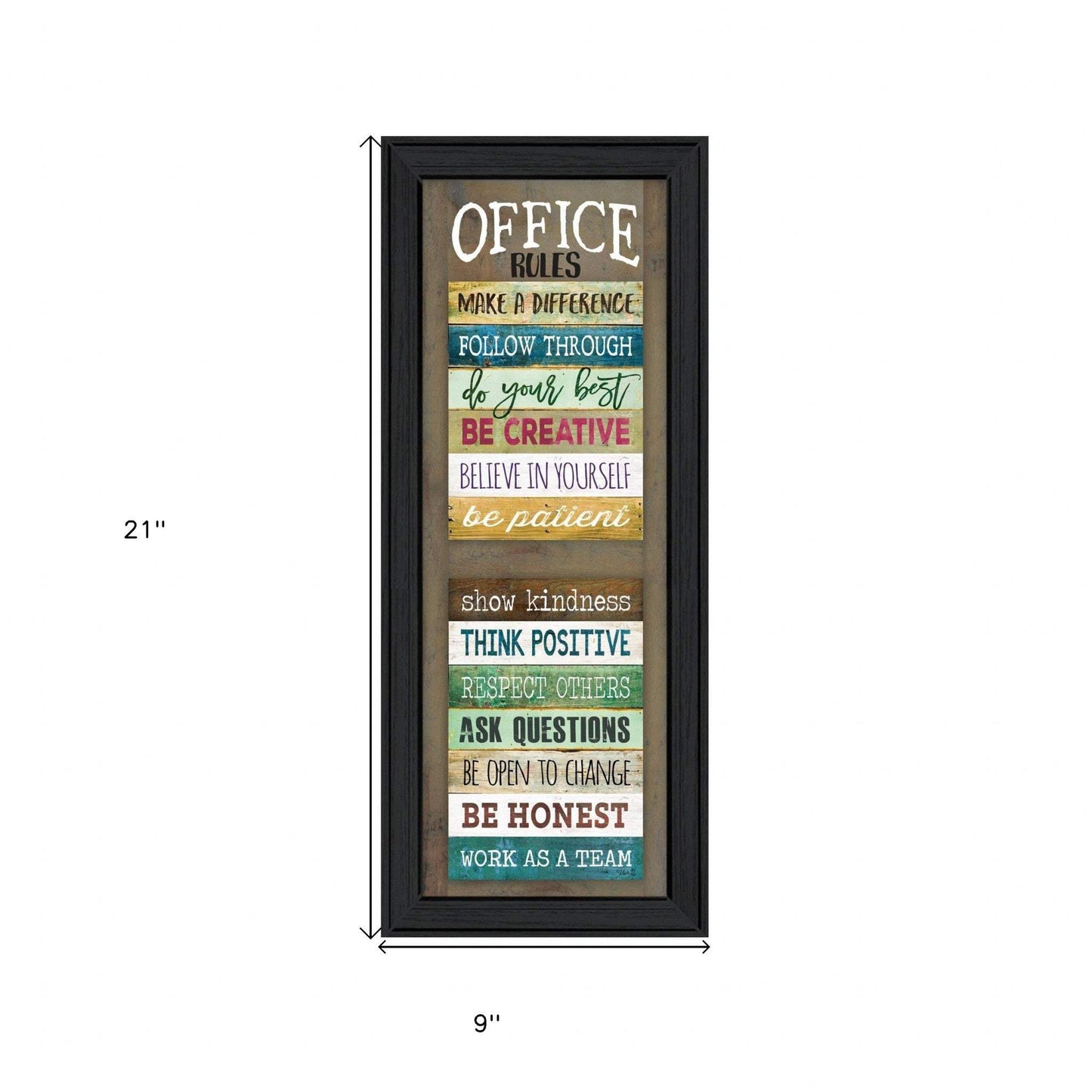 Office Rules 2 Black Framed Print Wall Art - Homeroots - Flyclothing LLC