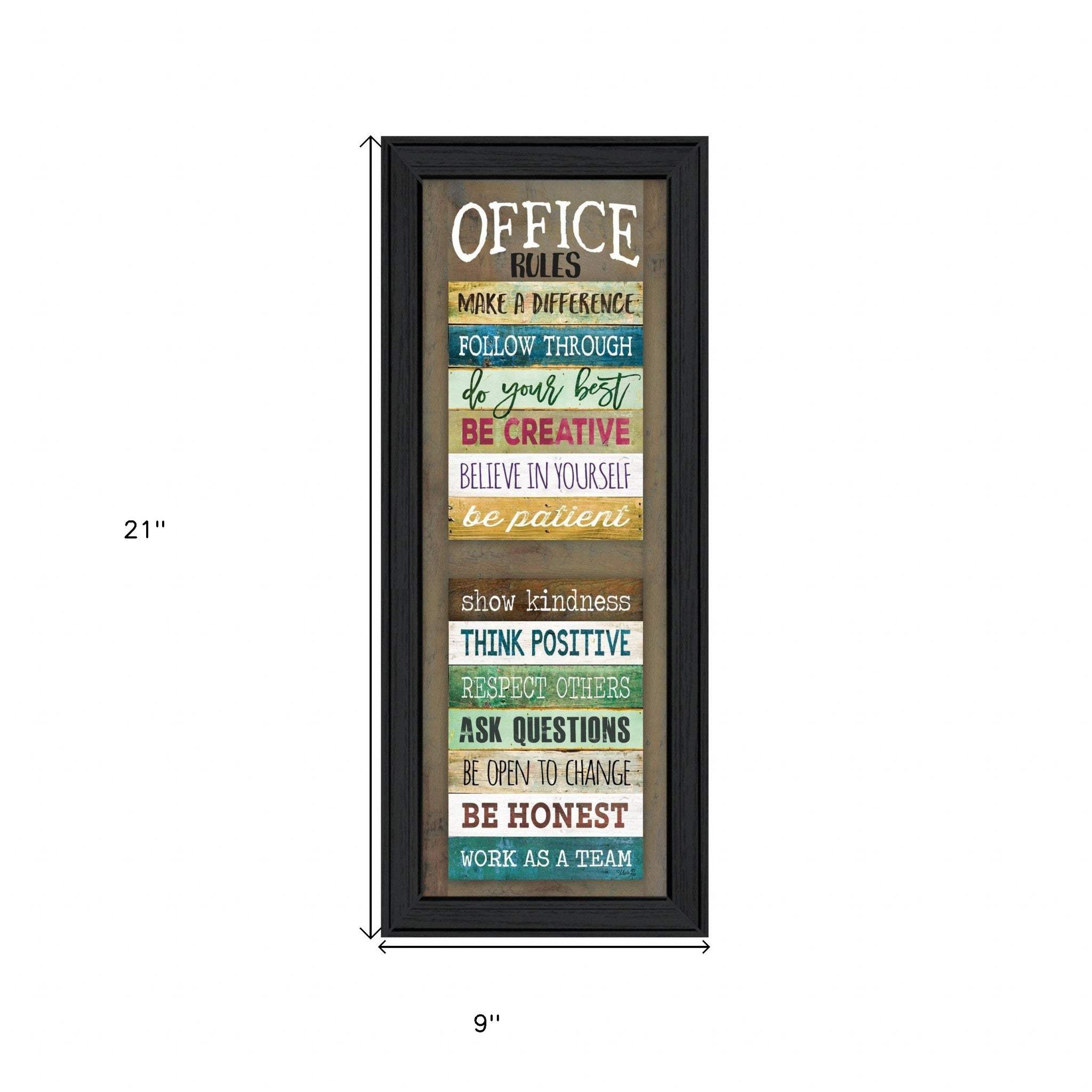 Office Rules 2 Black Framed Print Wall Art - Homeroots - Flyclothing LLC