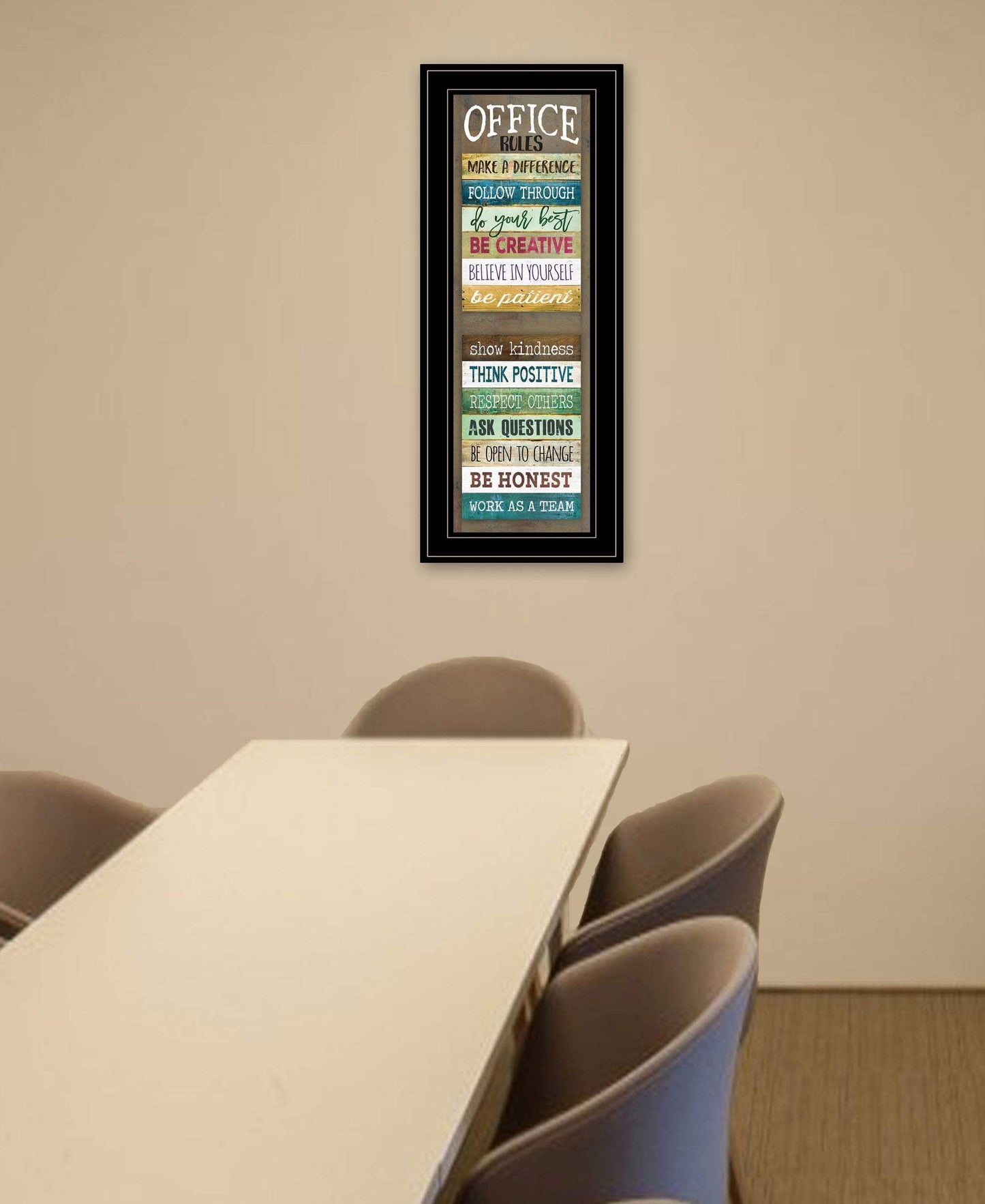 Office Rules 3 Black Framed Print Wall Art - Homeroots - Flyclothing LLC