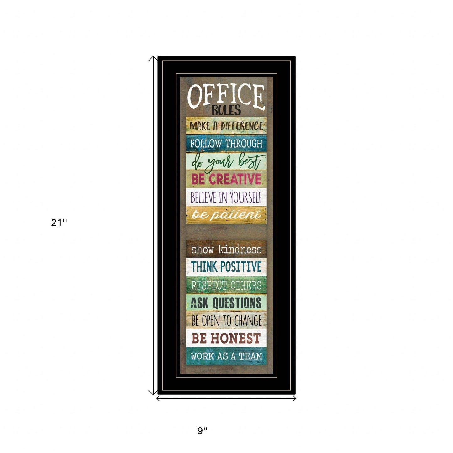 Office Rules 3 Black Framed Print Wall Art - Homeroots - Flyclothing LLC