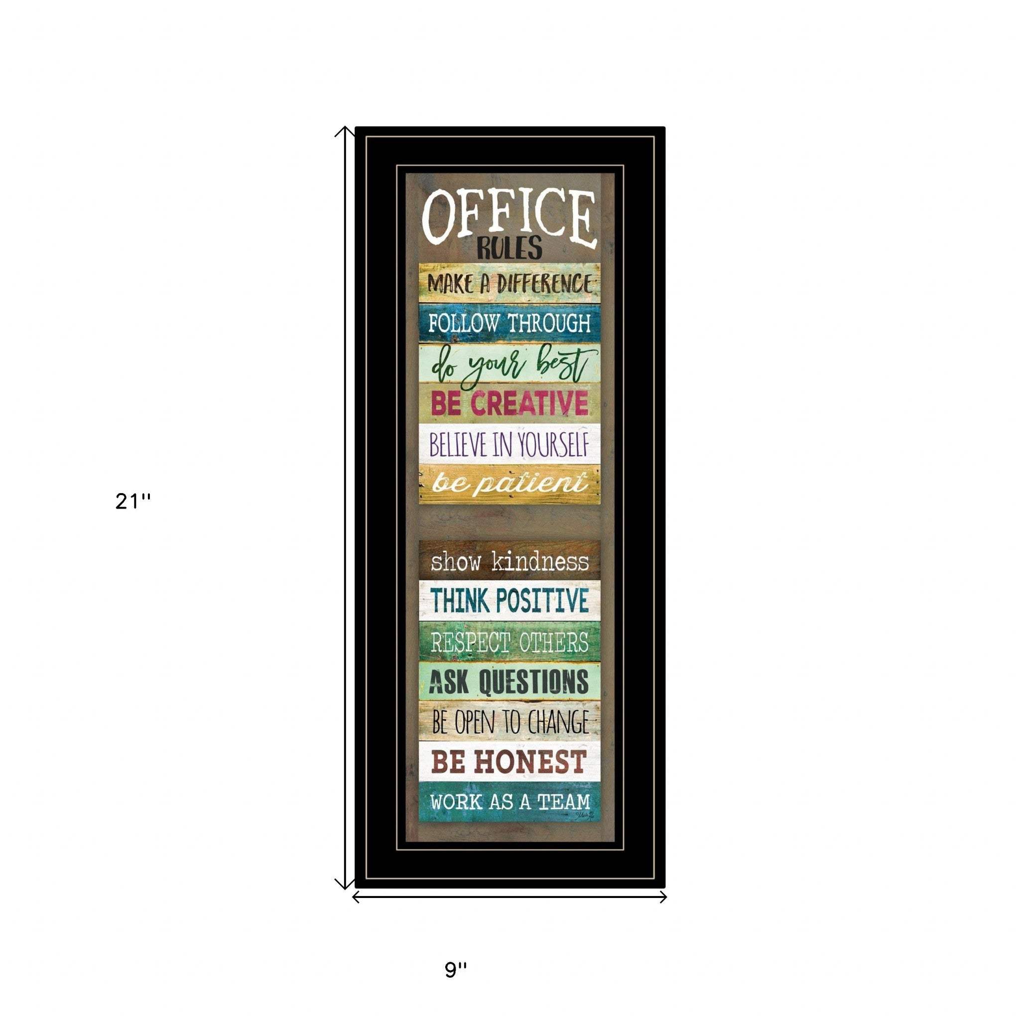 Office Rules 3 Black Framed Print Wall Art - Homeroots - Flyclothing LLC