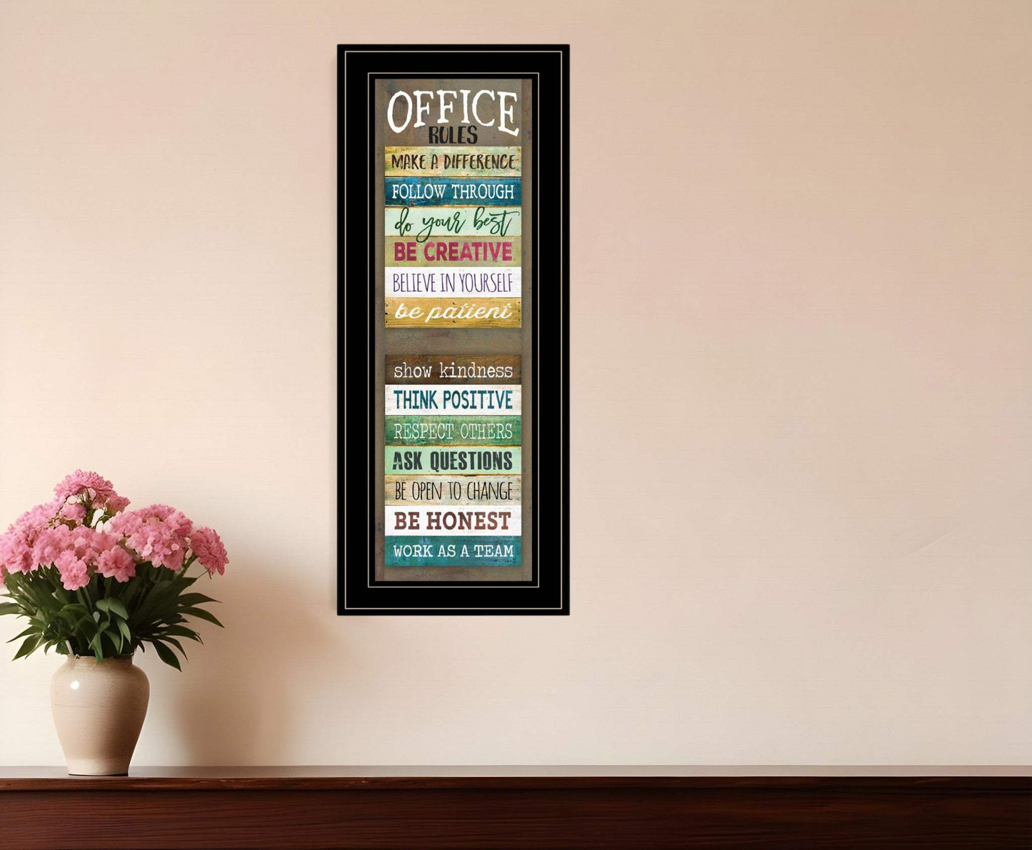 Office Rules 3 Black Framed Print Wall Art - Homeroots - Flyclothing LLC