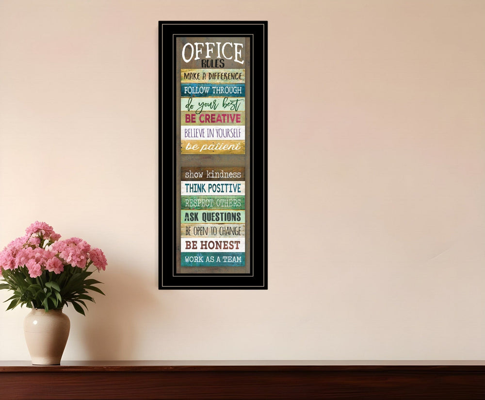 Office Rules 3 Black Framed Print Wall Art - Homeroots