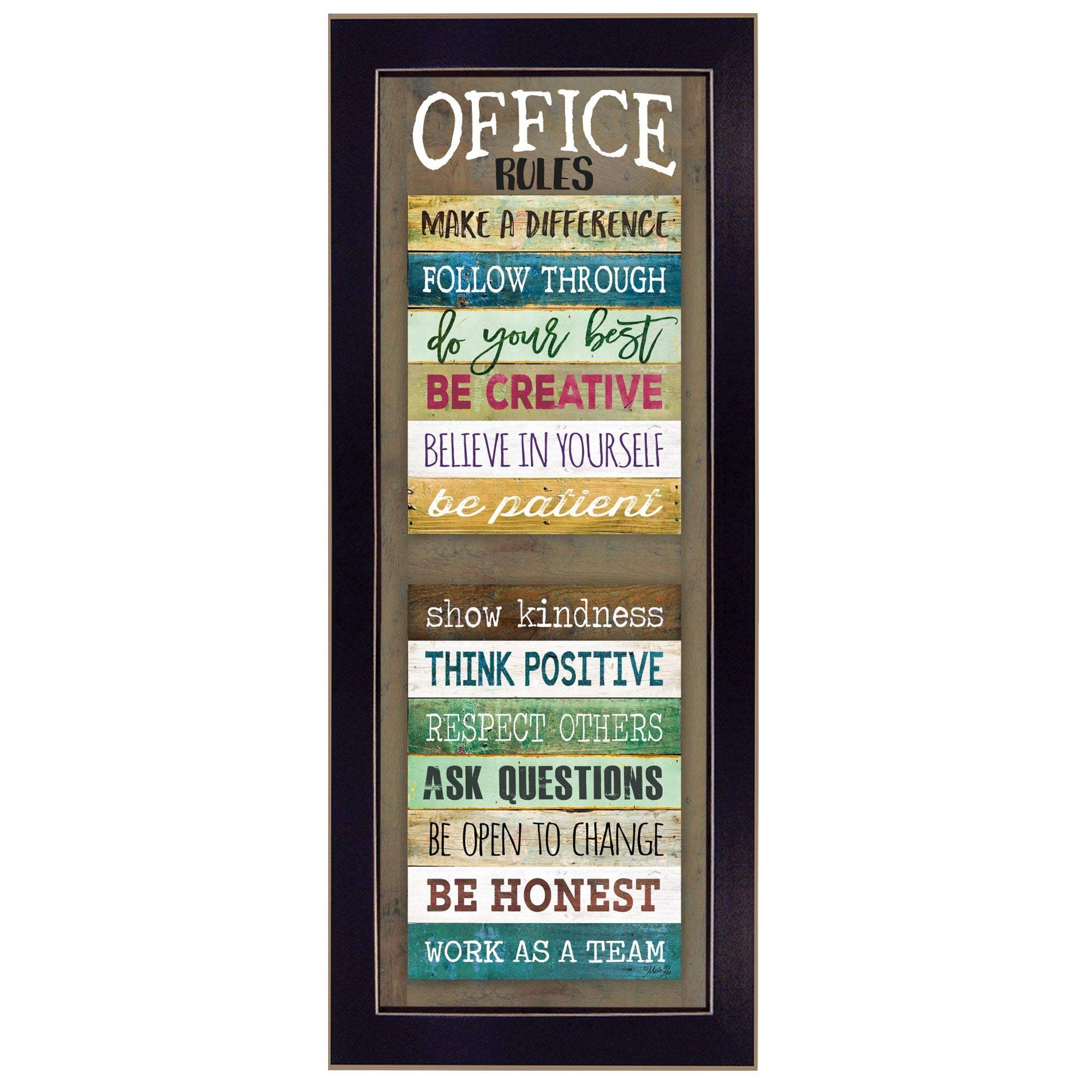 Office Rules 4 Black Framed Print Wall Art - Homeroots - Flyclothing LLC