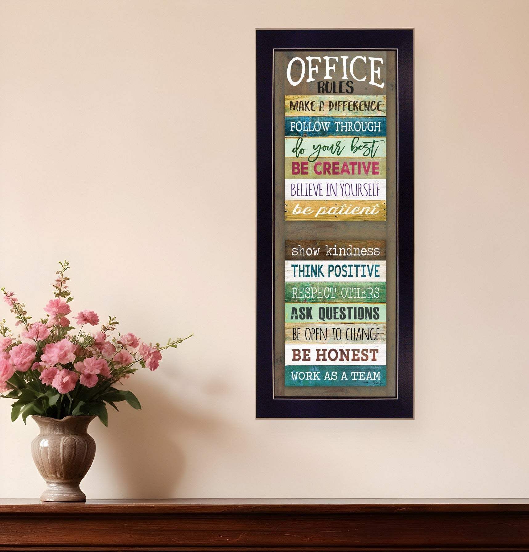 Office Rules 4 Black Framed Print Wall Art - Homeroots - Flyclothing LLC