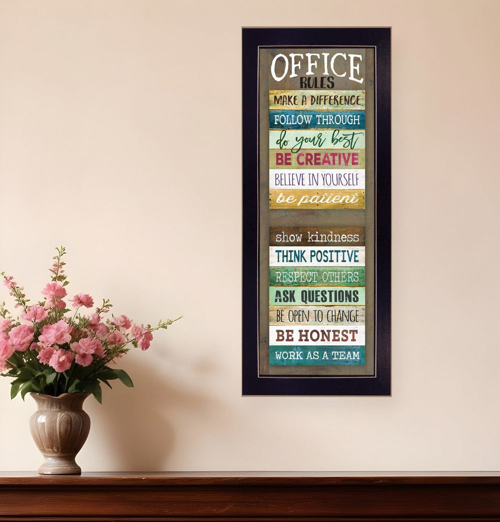 Office Rules 4 Black Framed Print Wall Art - Homeroots