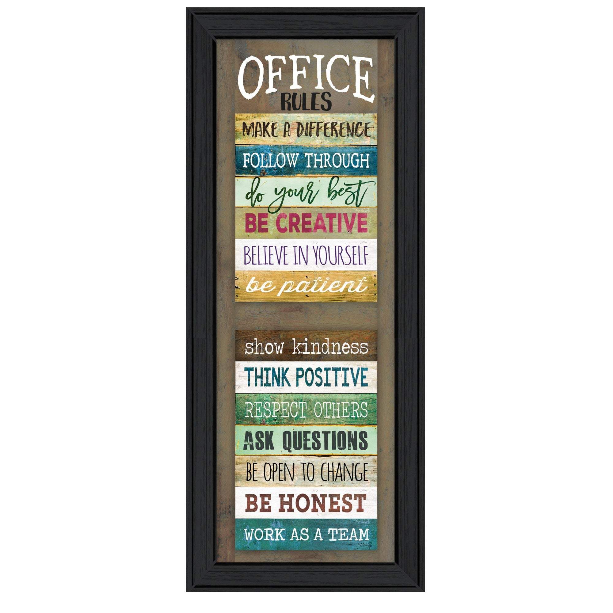 Office Rules 5 Black Framed Print Wall Art - Homeroots - Flyclothing LLC