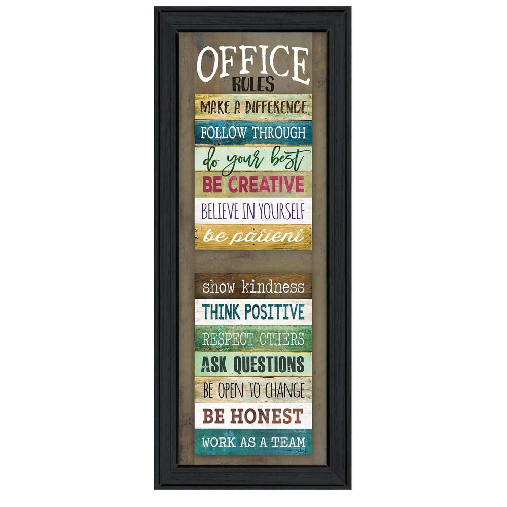 Office Rules 5 Black Framed Print Wall Art - Homeroots - Flyclothing LLC