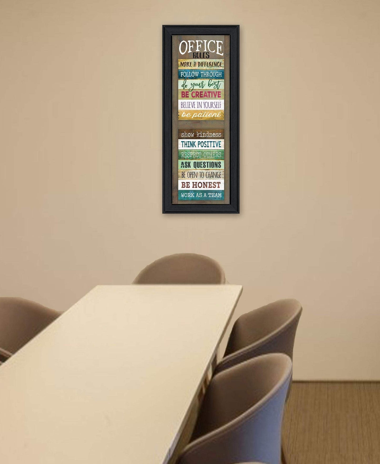Office Rules 5 Black Framed Print Wall Art - Homeroots - Flyclothing LLC