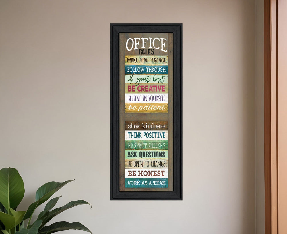 Office Rules 5 Black Framed Print Wall Art - Homeroots