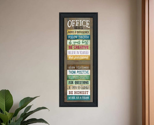 Office Rules 5 Black Framed Print Wall Art - Homeroots - Flyclothing LLC