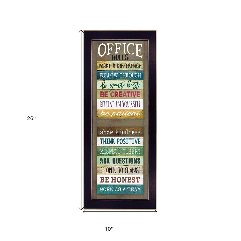 Office Rules 6 Black Framed Print Wall Art - Homeroots - Flyclothing LLC