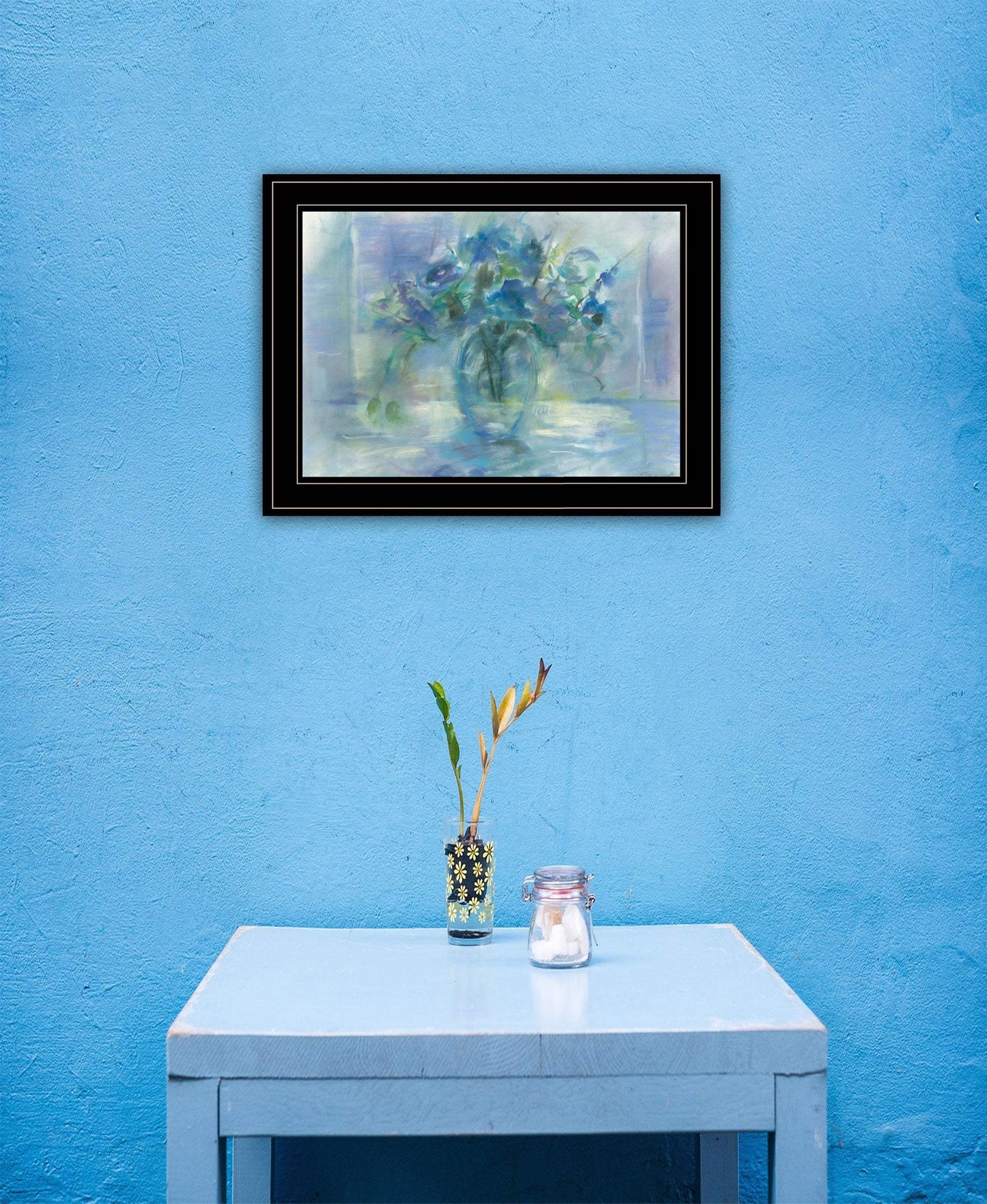 Susies Blue 3 Black Framed Print Wall Art - Homeroots - Flyclothing LLC