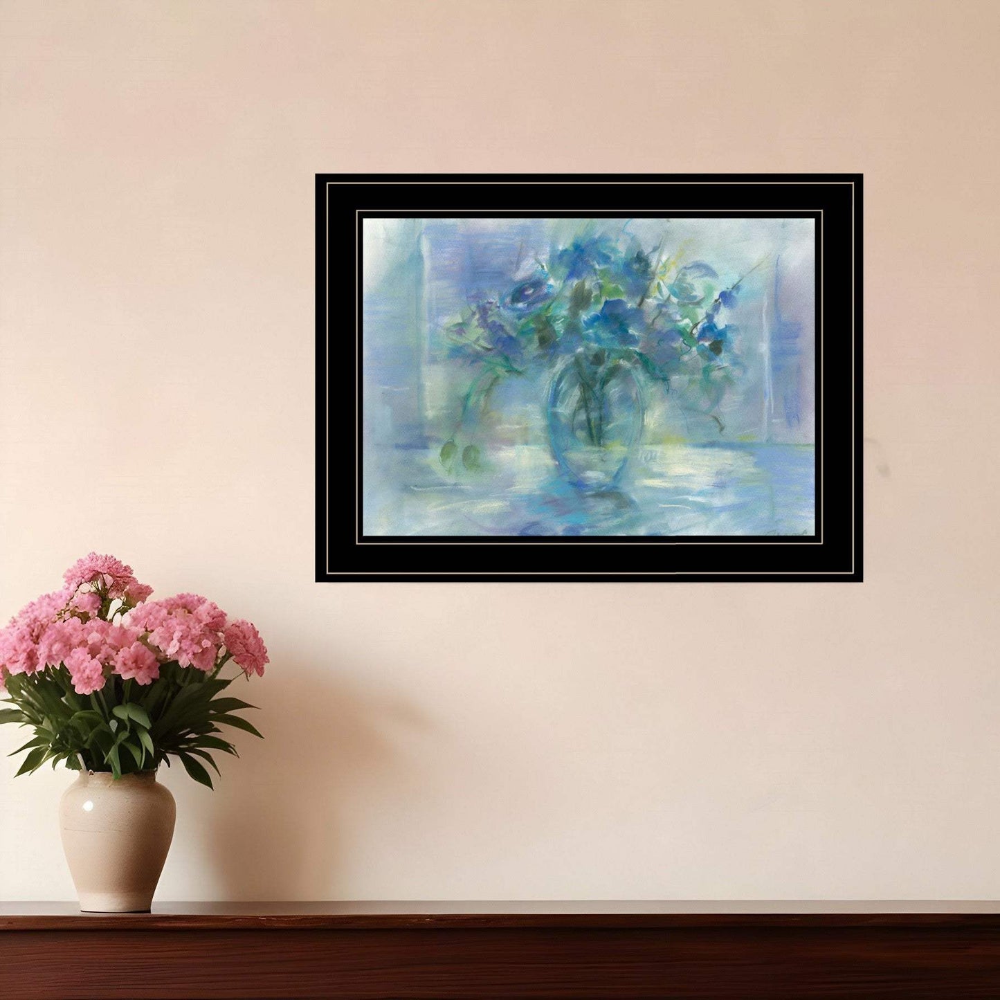 Susies Blue 3 Black Framed Print Wall Art - Homeroots - Flyclothing LLC