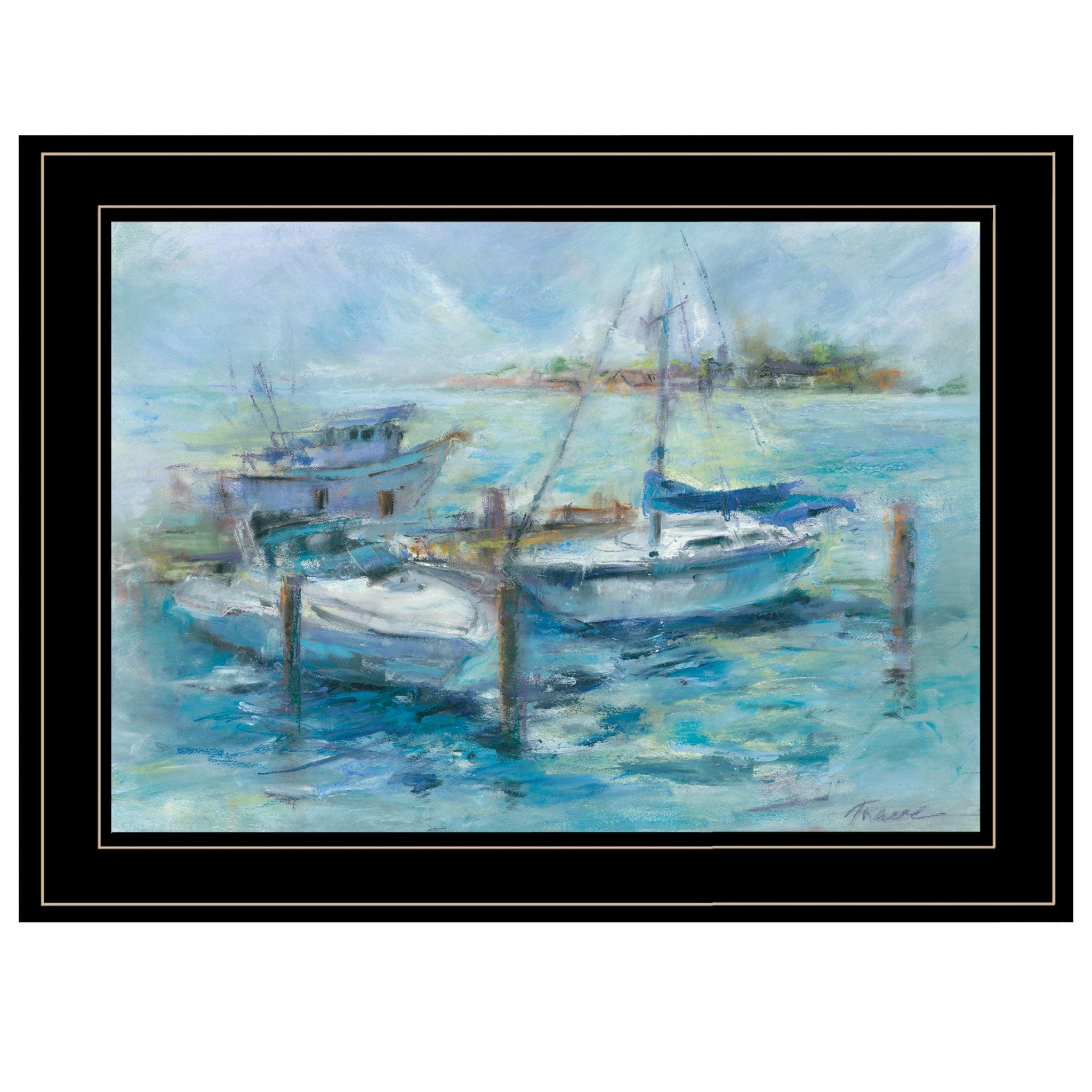 Dockside 3 Black Framed Print Wall Art - Homeroots