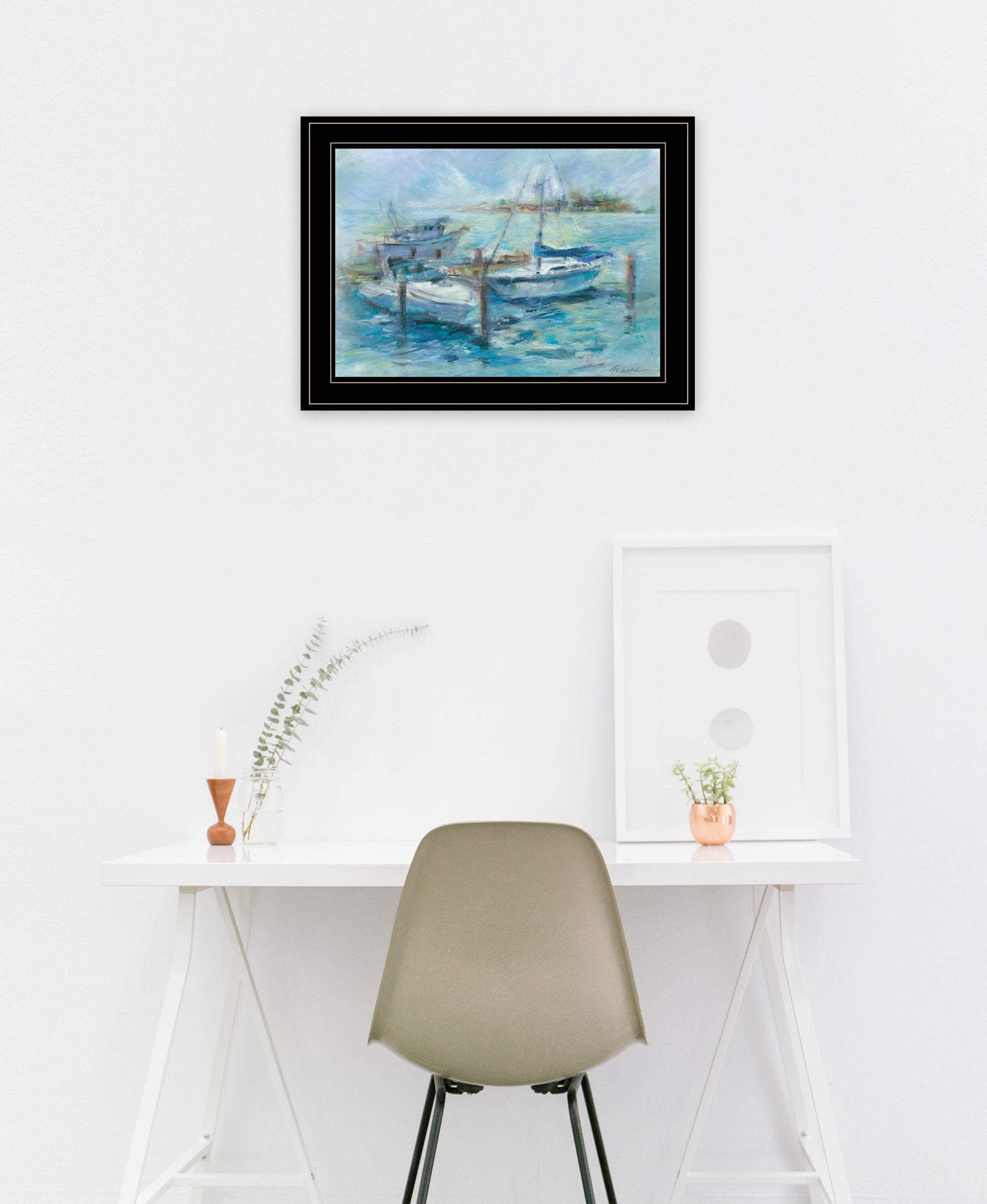 Dockside 3 Black Framed Print Wall Art - Homeroots - Flyclothing LLC