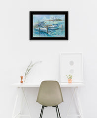 Dockside 3 Black Framed Print Wall Art - Homeroots