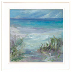 Blue Horizons 2 White Framed Print Wall Art - Homeroots