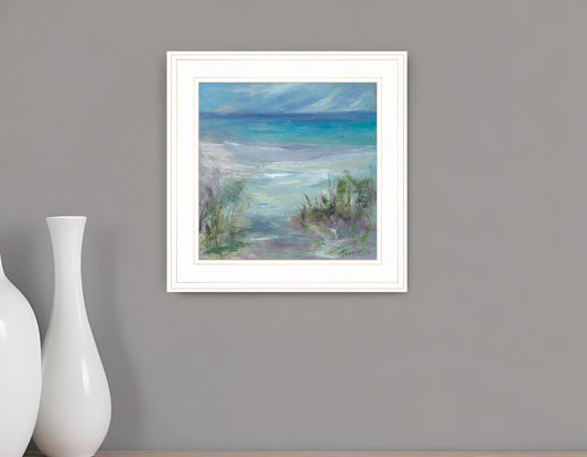Blue Horizons 2 White Framed Print Wall Art - Homeroots