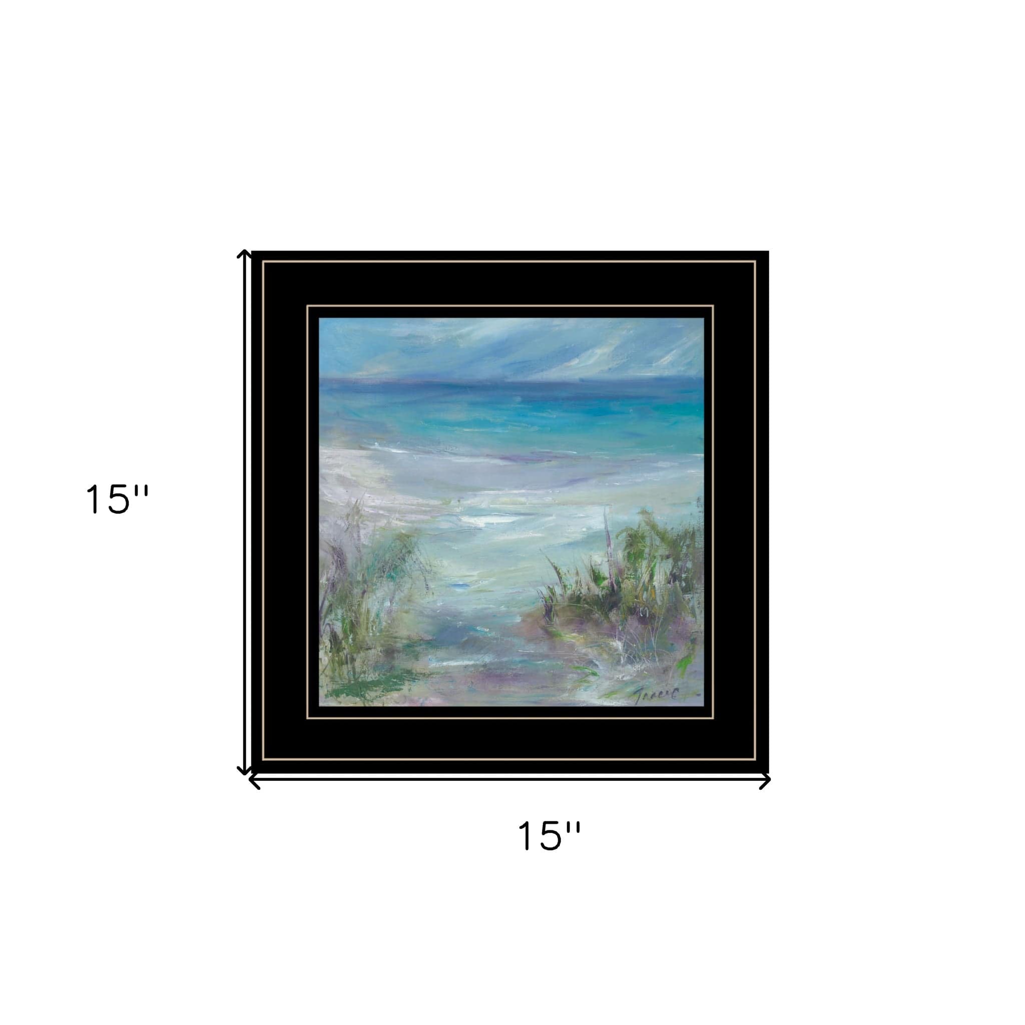 Blue Horizons 3 Black Framed Print Wall Art - Homeroots