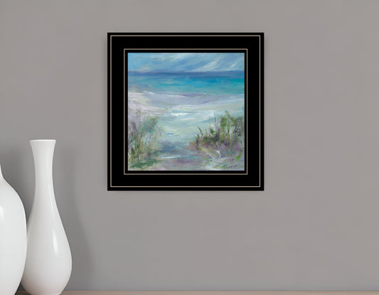 Blue Horizons 3 Black Framed Print Wall Art - Homeroots
