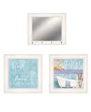 Set Of Three Wash 3 White Framed Print Bathroom Wall Art - Homeroots