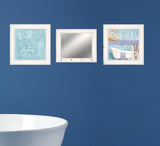 Set Of Three Wash 3 White Framed Print Bathroom Wall Art - Homeroots