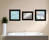 Set Of Three Wash 4 Black Framed Print Bathroom Wall Art - Homeroots