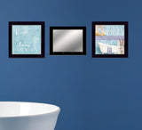 Set Of Three Wash 5 Black Framed Print Bathroom Wall Art - Homeroots