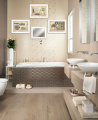 Set Of Four Garden Bath White Framed Bathroom Wall Art And Mirror With Hooks