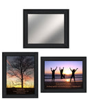 Set Of Three Passion and Teamwork Black Framed Wall Art With Mirror - Homeroots