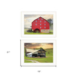Set Of Two Mail Pouch Barn and Mill 1 White Framed Print Wall Art - Homeroots - Flyclothing LLC