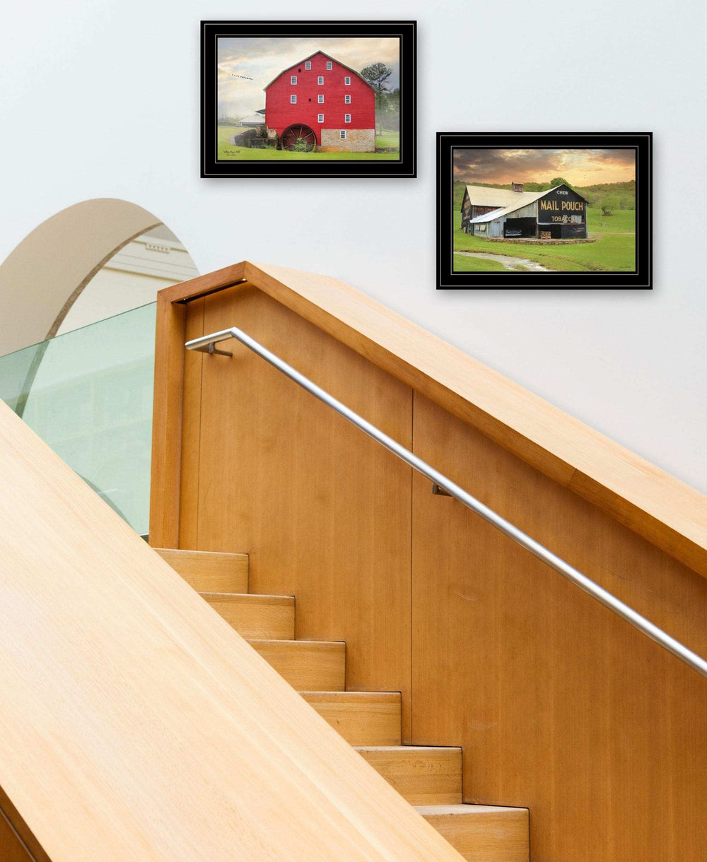 Set Of Two Mail Pouch Barn and Mill 2 Black Framed Print Wall Art - Homeroots - Flyclothing LLC