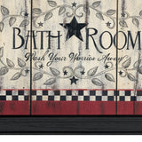 Set Of Three Hot Bath Black Framed Bathroom Wall Art With Mirror - Homeroots