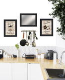 Set Of Three Enjoy Tea Time 2 Black Framed Print Kitchen Wall Art - Homeroots