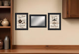 Set Of Three Enjoy Tea Time 2 Black Framed Print Kitchen Wall Art - Homeroots