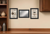 Set Of Three Enjoy Tea Time 6 Black Framed Print Kitchen Wall Art - Homeroots