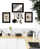 Set Of Three Enjoy Tea Time 3 Black Framed Print Kitchen Wall Art - Homeroots