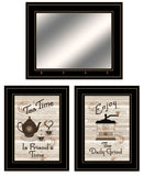 Set Of Three Enjoy Tea Time 7 Black Framed Print Kitchen Wall Art - Homeroots