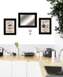 Set Of Three Enjoy Tea Time 7 Black Framed Print Kitchen Wall Art - Homeroots