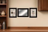 Set Of Three Enjoy Tea Time 7 Black Framed Print Kitchen Wall Art - Homeroots