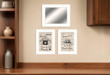 Set Of Three Friendship Journey White Frame Wall Art With Mirror - Homeroots