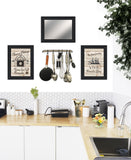 Set Of Three Friendship Journey Black Framed Wall Art With Mirror - Homeroots