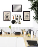 Set Of Three Friendship Journey 4 Black Framed Print Kitchen Wall Art - Homeroots