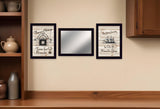 Set Of Three Friendship Journey 4 Black Framed Print Kitchen Wall Art - Homeroots
