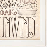 Set Of Three Soak and Unwind 1 White Framed Print Bathroom Wall Art - Homeroots